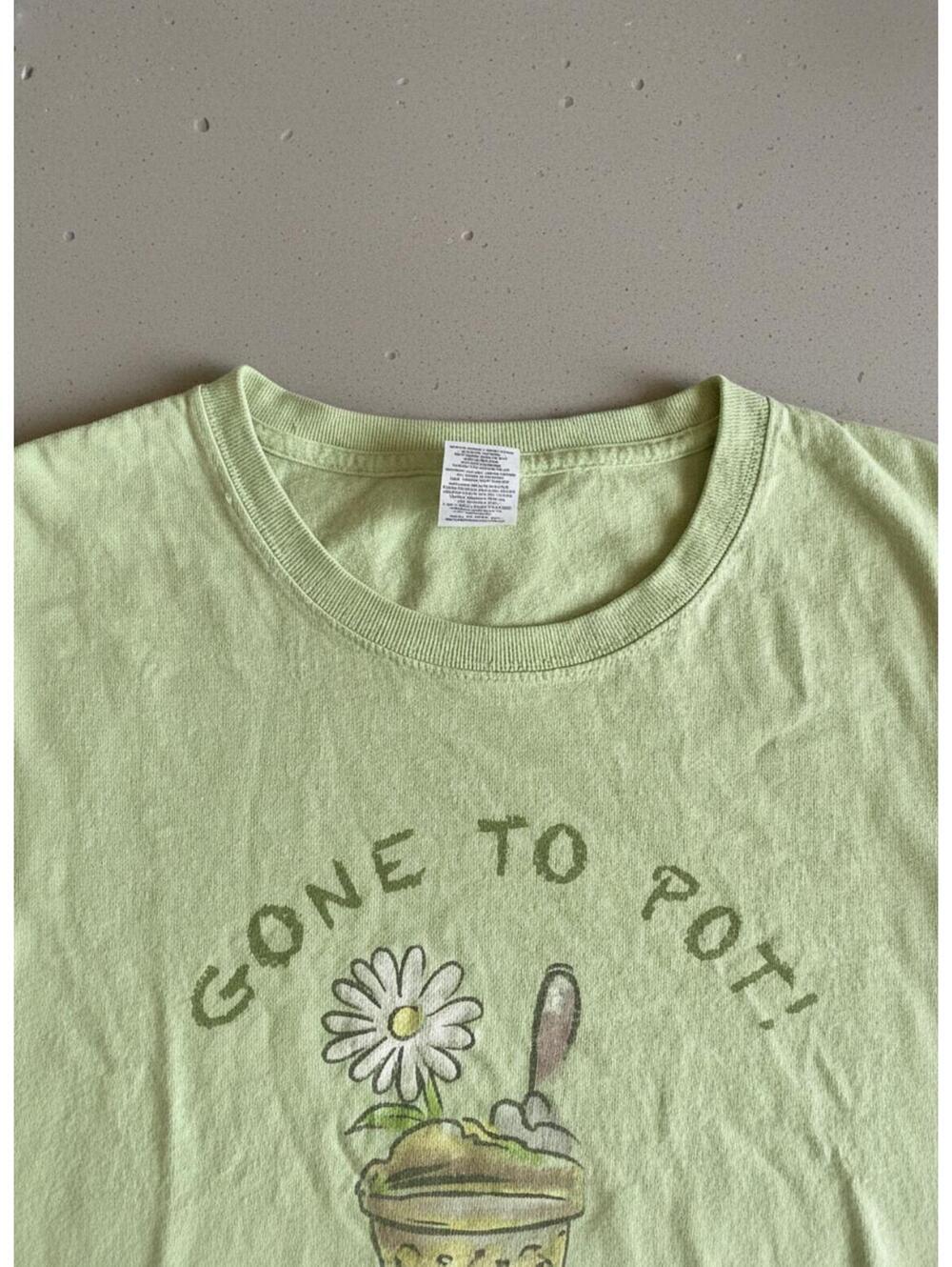 Buck Wear Women Tee L Regular Fit Green 100% Cotton Gardening Graphic Novelty - Picture 2 of 6